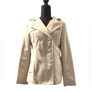 ESPIRIT Classic Double-Breasted Rain Jacket Sand Color Size Small